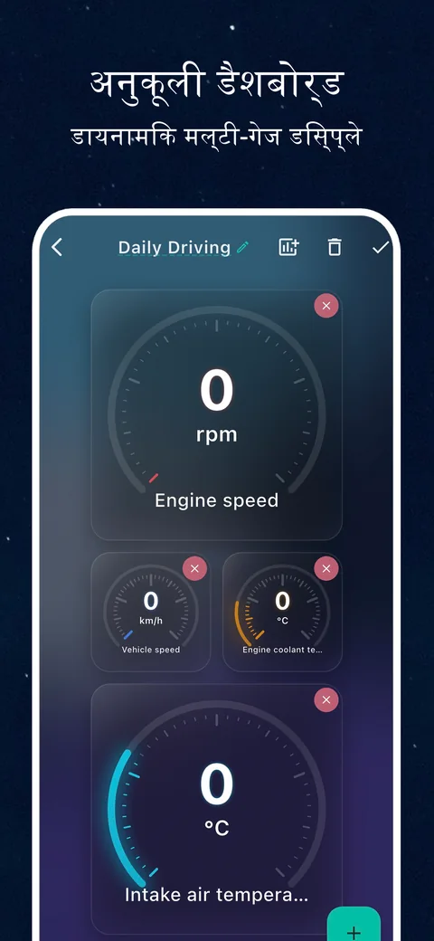 OBD CAN इंटरफ़ेस उदाहरण: OBD2 लाइव डेटा डैशबोर्ड सेट करें